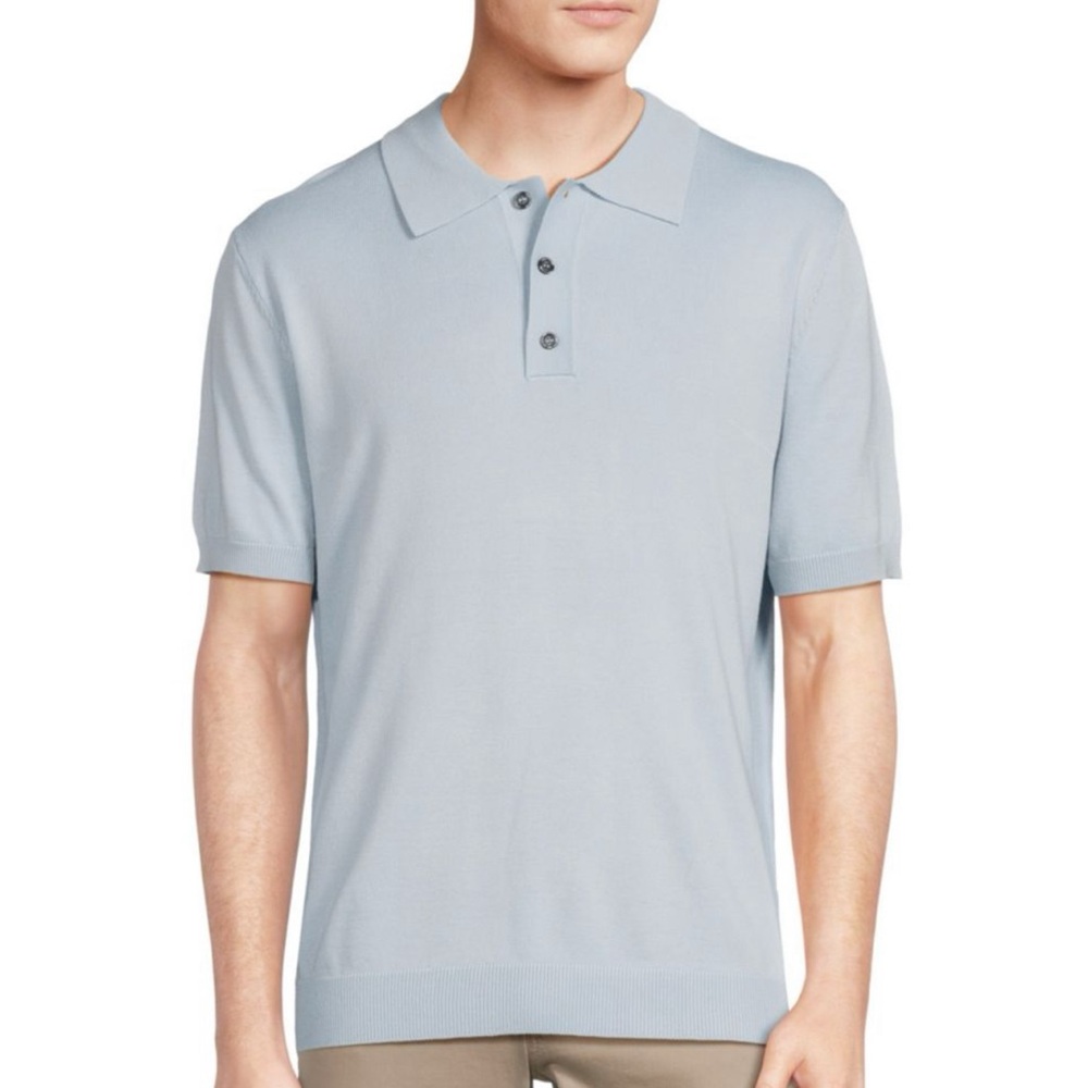 Tahari Short Sleeve Button Sweater Polo